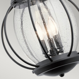 Vandalia 3 Light Medium Outdoor Ceiling Chain Lantern Black, E14 - thumbnail 5