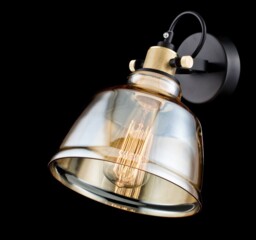 Irving Wall Lamp Black with Glass Shade, 1 Light, E27 - thumbnail 2