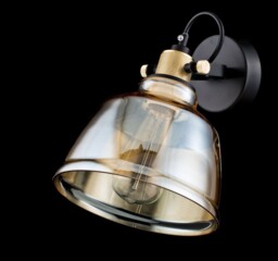 Irving Wall Lamp Black with Glass Shade, 1 Light, E27 - thumbnail 3