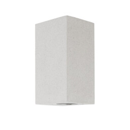 Fuento 2 Light Outdoor Up Down Wall Lamp White Sandstone Glass LED GU10 2x7W IP65