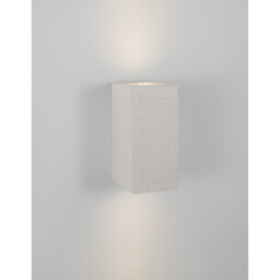 Fuento 2 Light Outdoor Up Down Wall Lamp White Sandstone Glass LED GU10 2x7W IP65 - thumbnail 5