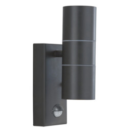 Outdoor Up Down Wall 2 Light Black Cast Aluminium with Motion Sensor IP44, GU10 - thumbnail 3