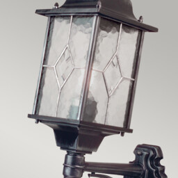 Wexford 1 Light Outdoor Wall Lantern Light Black Silver IP43, E27 - thumbnail 3