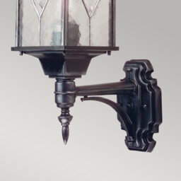 Wexford 1 Light Outdoor Wall Lantern Light Black Silver IP43, E27 - thumbnail 2