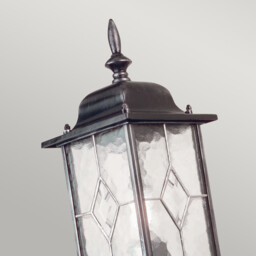 Wexford 1 Light Outdoor Wall Lantern Light Black Silver IP43, E27 - thumbnail 5