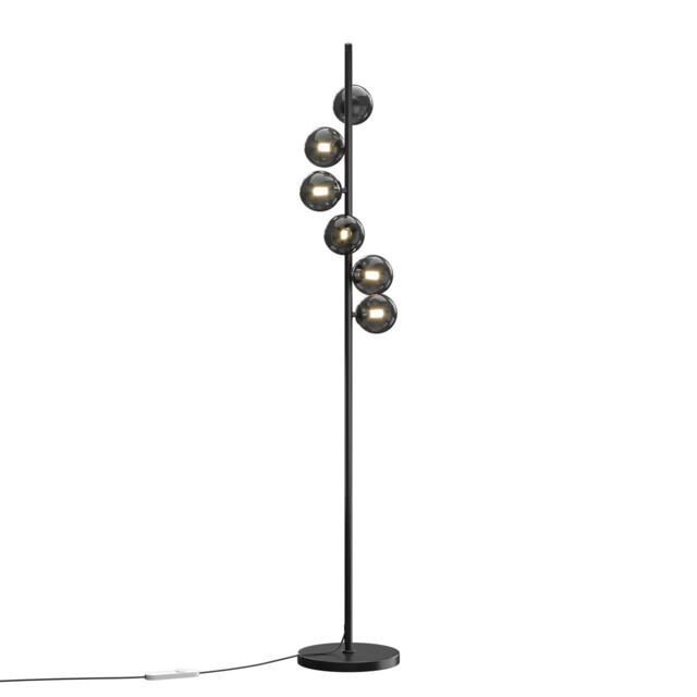 Dallas Multi Arm Floor Lamp Black G9 Dimmable - image 1