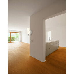 2 Light Wall Light, Chrome With Opal Glass Shades - thumbnail 2