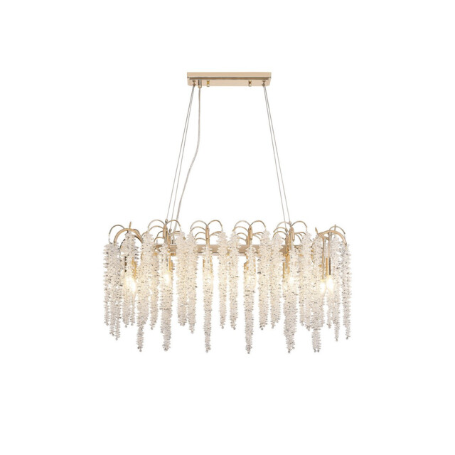 Wisteria Oval Pendant, 12 Light E14, French Gold / Crystal Item Weight: 14kg - image 1