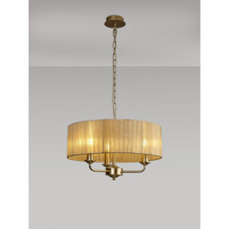 Banyan 3 Light Multi Arm Pendant With 45cm x 15cm Organza Shade Champagne Gold/Soft Bronze - thumbnail 2