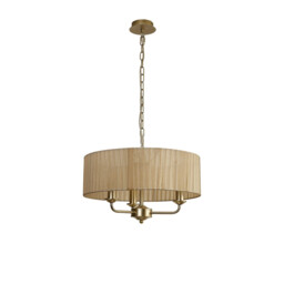 Banyan 3 Light Multi Arm Pendant With 45cm x 15cm Organza Shade Champagne Gold/Soft Bronze - thumbnail 5