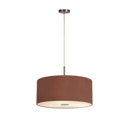 Baymont Satin Nickel 5 Light E27 Single Pendant With 60cm x 22cm Dual Faux Silk Shade, Raw Cocoa/Grecian Bronze - thumbnail 5