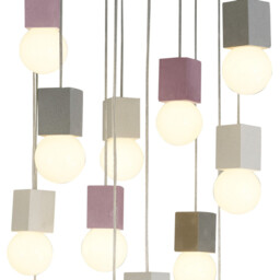 Galaxia Pendant Square, 15 Light E27, White / Grey / Red Cement, White Base & Cable, Item Weight: 19.4kg - thumbnail 5