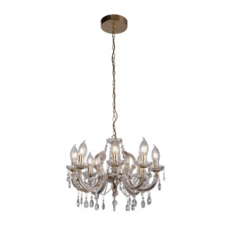 Utah Outdoor 8 Light Chandelier Gold & Crystal