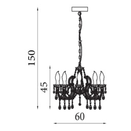 Utah Outdoor 8 Light Chandelier Gold & Crystal - thumbnail 5