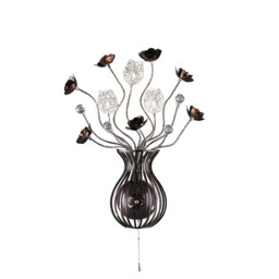 (DH) Bonita Wall Lamp 3 Light G4 Brown/Crystal, NOT LED/CFL Compatible - thumbnail 1