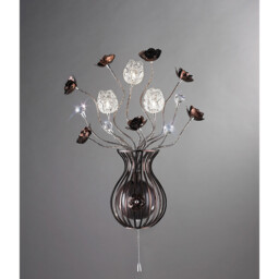 (DH) Bonita Wall Lamp 3 Light G4 Brown/Crystal, NOT LED/CFL Compatible - thumbnail 2