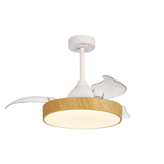 Alaska 45W LED Dimmable Ceiling Light With Built-In 25W DC Fan, 2700-5000K Remote & APP Control, 2500lm, Wood, 5yrs Warranty - image 1