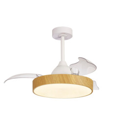 Alaska 45W LED Dimmable Ceiling Light With Built-In 25W DC Fan, 2700-5000K Remote & APP Control, 2500lm, Wood, 5yrs Warranty