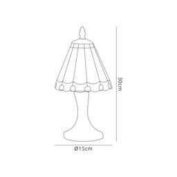 Worcester Tiffany Table Lamp, 1 x E14, Blue, Clear Crystal Shade - thumbnail 2