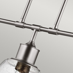 Hobson 3 Light Ceiling Island Chandelier Pendant Bar Light Satin Nickel, E27 - thumbnail 3