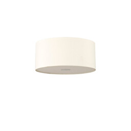 Baymont White 3 Light E27 Flush With 40cm x 18cm Faux Silk Shade, Ivory Pearl/White Laminate & Frosted/AB Diffuser - thumbnail 5