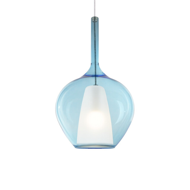 Kalique I 28cm Dome Pendant Ceiling Light Sky Blue 1x E27 - image 1