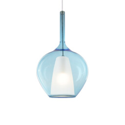 Kalique I 28cm Dome Pendant Ceiling Light Sky Blue 1x E27 - thumbnail 1