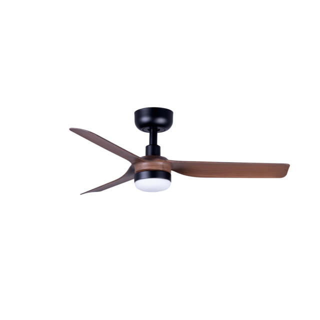 Mini Punt 90cm LED Ceiling Fan Black, Dark Wood Blades - image 1