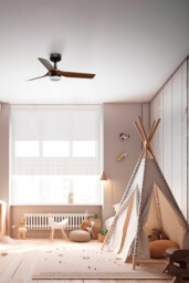 Mini Punt 90cm LED Ceiling Fan Black, Dark Wood Blades - thumbnail 2