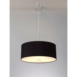 Baymont Polished Chrome 3 Light E27 Single Pendant With 50cm x 20cm Dual Faux Silk Shade, Black/Green Olive - thumbnail 2