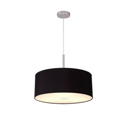 Baymont Polished Chrome 3 Light E27 Single Pendant With 50cm x 20cm Dual Faux Silk Shade, Black/Green Olive - thumbnail 5