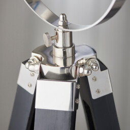 Nautical Floor Lamp Matt Black, Polished Nickel Plate, E27 - thumbnail 5