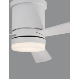 Silky Ceiling Fan Matt White Steel, Glass White Plywood - thumbnail 3