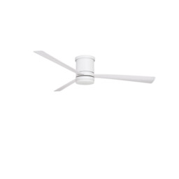 Silky Ceiling Fan Matt White Steel, Glass White Plywood - thumbnail 1