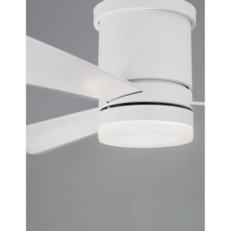 Silky Ceiling Fan Matt White Steel, Glass White Plywood - thumbnail 5