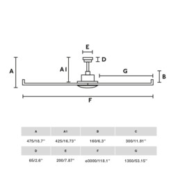 Rotterdam XXXL 300cm Ceiling Fan Matt White - 6 Blade - thumbnail 5