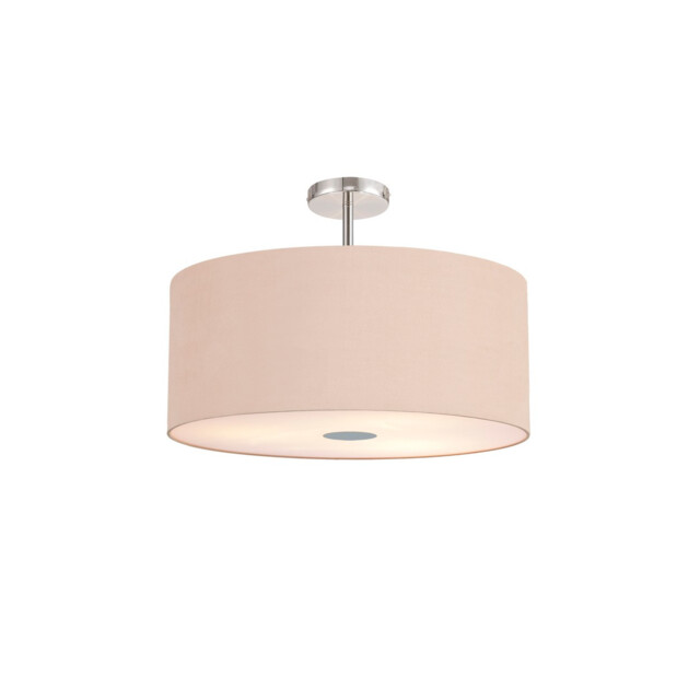 Baymont Polished Chrome 5 Light E27 Drop Flush With 60cm x 22cm Dual Faux Silk Shade, Antique Gold/Ruby - image 1
