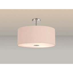 Baymont Polished Chrome 5 Light E27 Drop Flush With 60cm x 22cm Dual Faux Silk Shade, Antique Gold/Ruby - thumbnail 2