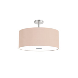 Baymont Polished Chrome 5 Light E27 Drop Flush With 60cm x 22cm Dual Faux Silk Shade, Antique Gold/Ruby - thumbnail 5