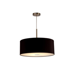 Baymont Satin Nickel E27 Single Pendant With 50cm Dual Faux Silk Shade, Black/Green Olive - thumbnail 5