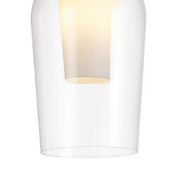 Nora Semi Ceiling, 1 Light E27, Gold/White/Clear Glass With Frosted Inner - thumbnail 5