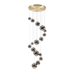 Marshall Ceiling Pendant, 16 Light G9, Satin Gold, Chrome Plated Glass - thumbnail 5