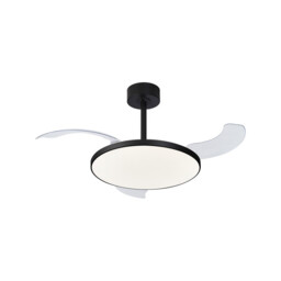 Slim Fan 50cm 50W LED Dimmable Ceiling Light With 30W DC Fan, 2700-5000K Remote Control, 5500lm, Black - thumbnail 1