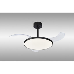 Slim Fan 50cm 50W LED Dimmable Ceiling Light With 30W DC Fan, 2700-5000K Remote Control, 5500lm, Black - thumbnail 2