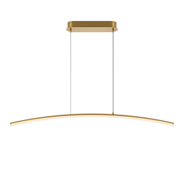Curve Modern Bar Pendant Ceiling Light Brass 1150lm White Shade - image 1