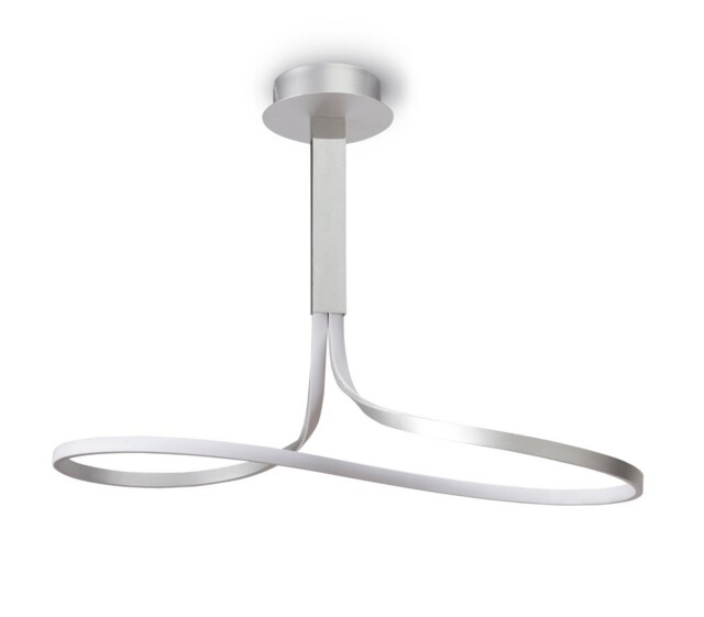 Nur Semi Flush Ceiling Tall 40W LED 3000K, 3200lm, Silver, Frosted Acrylic, Polished Chrome - image 1