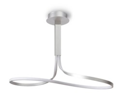 Nur Semi Flush Ceiling Tall 40W LED 3000K, 3200lm, Silver, Frosted Acrylic, Polished Chrome