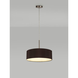 Baymont Satin Nickel 5 Light E27 Single Pendant, With 45cm x 15cm Faux Silk Shade, Black - thumbnail 2