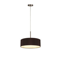 Baymont Satin Nickel 5 Light E27 Single Pendant, With 45cm x 15cm Faux Silk Shade, Black - thumbnail 5