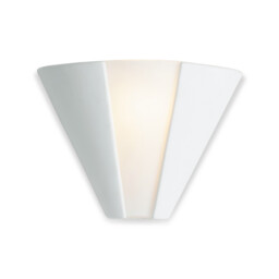 Ceramic 1 Light Indoor Wall Uplighter - 100W Unglazed, Acid White Glass, E27